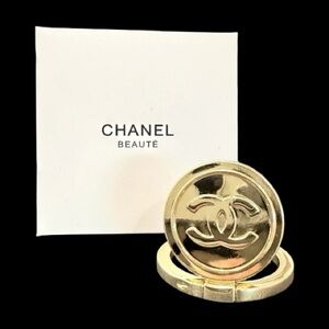 CHANEL Gold Logo Phone Ring Finger Holder for Cell Phone. 3M adhesive. GWP. NIB.
